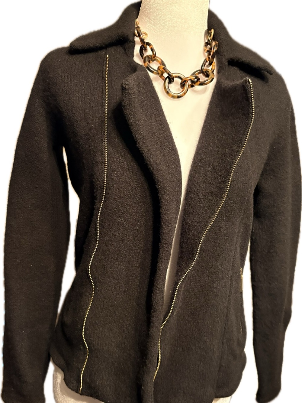 Lauren by Ralph Lauren 100% Lambswool Cropped Cardigan Coat S